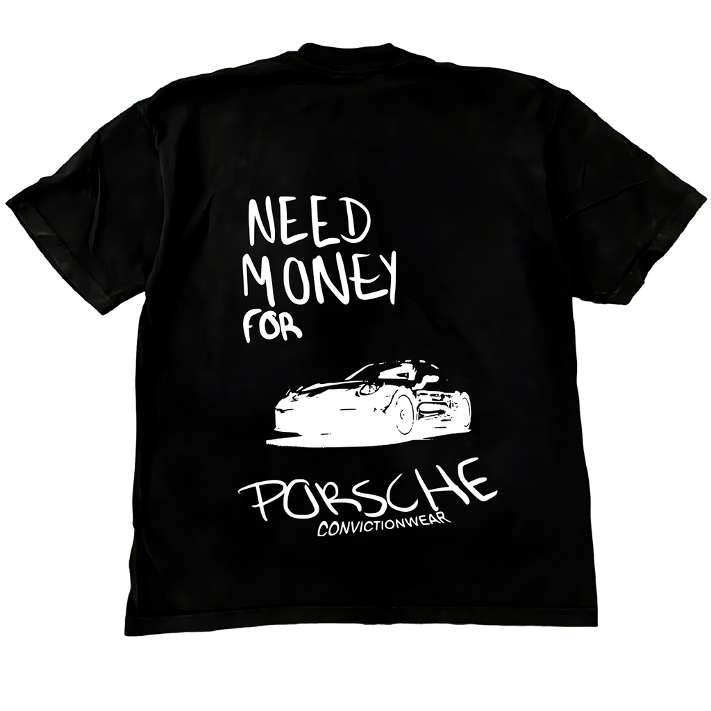 Need money for porsche Black T-shirt