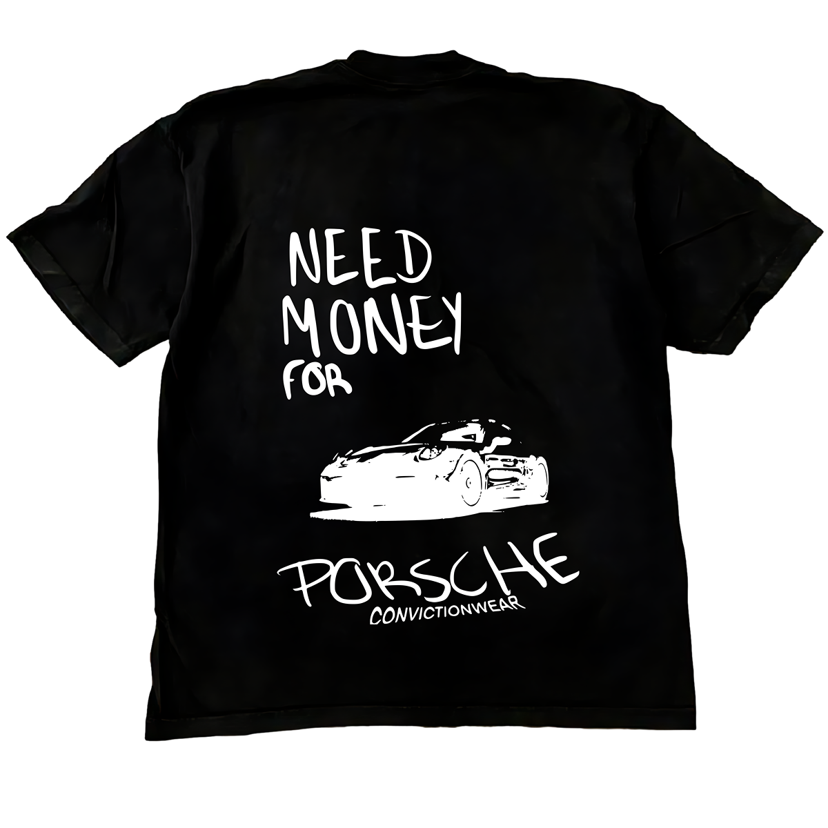 Need money for porsche Black T-shirt